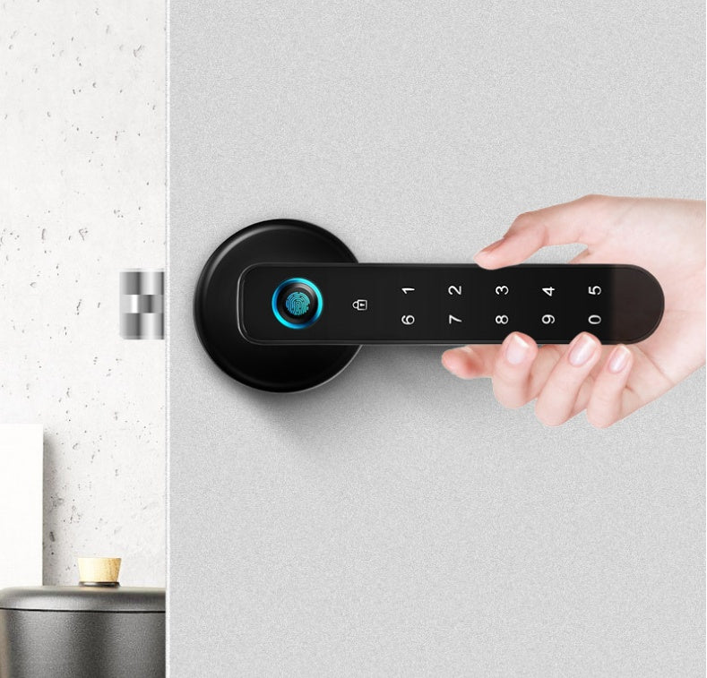 Zinc Alloy Smart Electric Fingerprint Door Handle — Keypad, Fingerprint & App Control