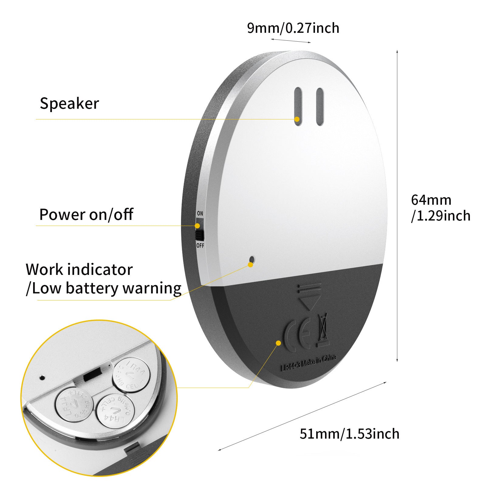 High-Decibel Door & Window Alarm — Ultra-Thin Vibration Sensor (130dB Alert)