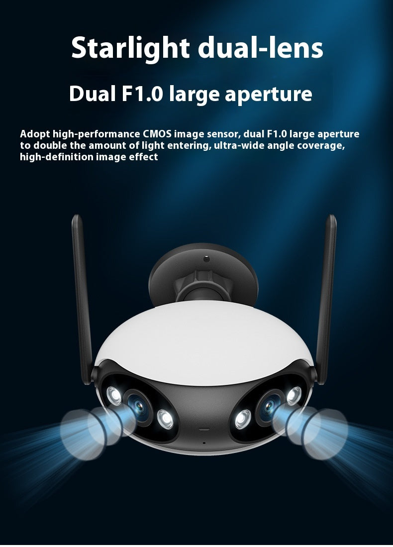 Binocular Splicing Screen Wireless Surveillance Camera