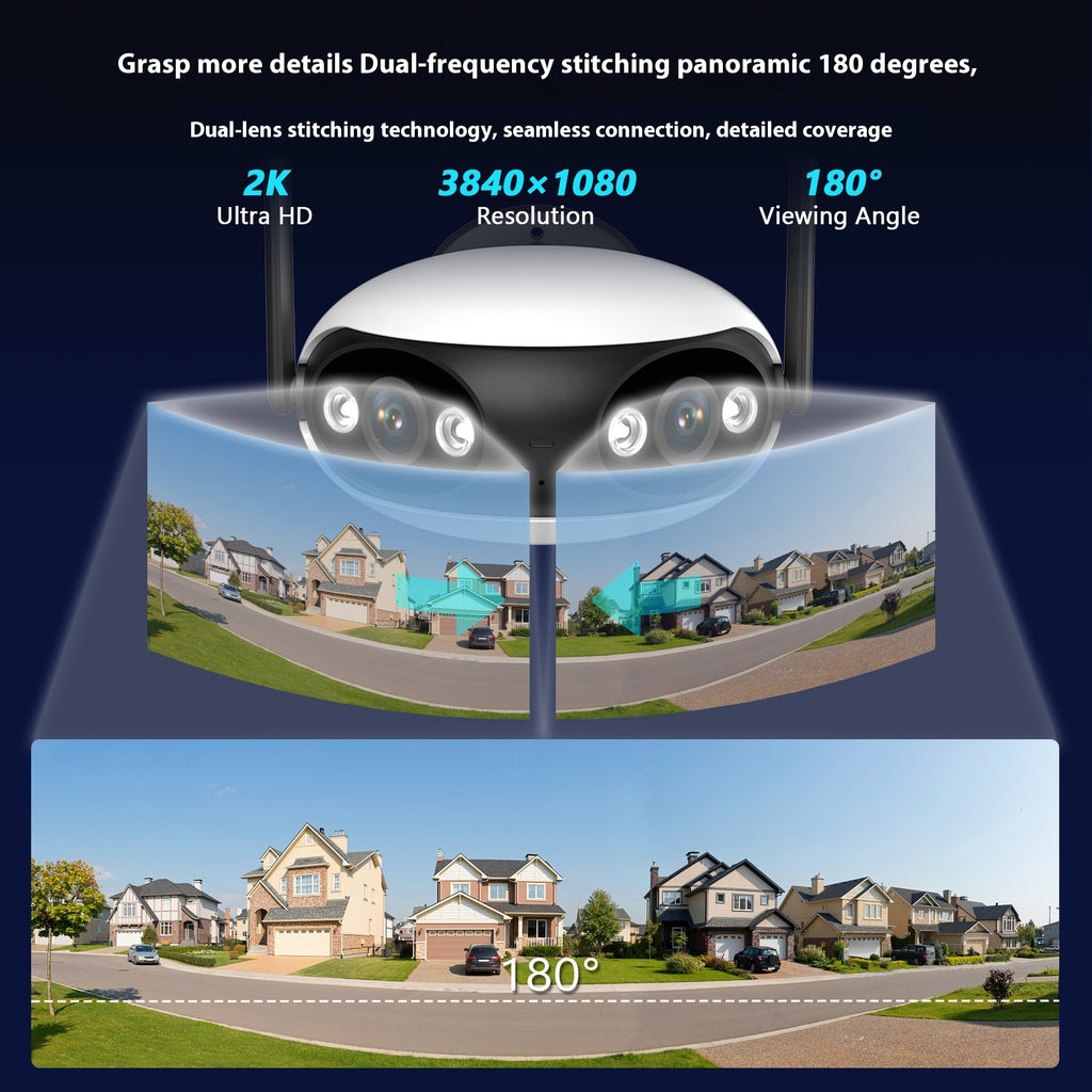 Binocular Splicing Screen Wireless Surveillance Camera