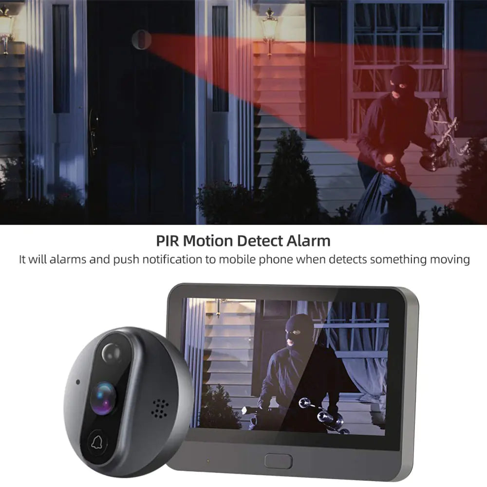 Tuya Smart 1080P WiFi Doorbell Camera with LCD Display & Two-Way Audio