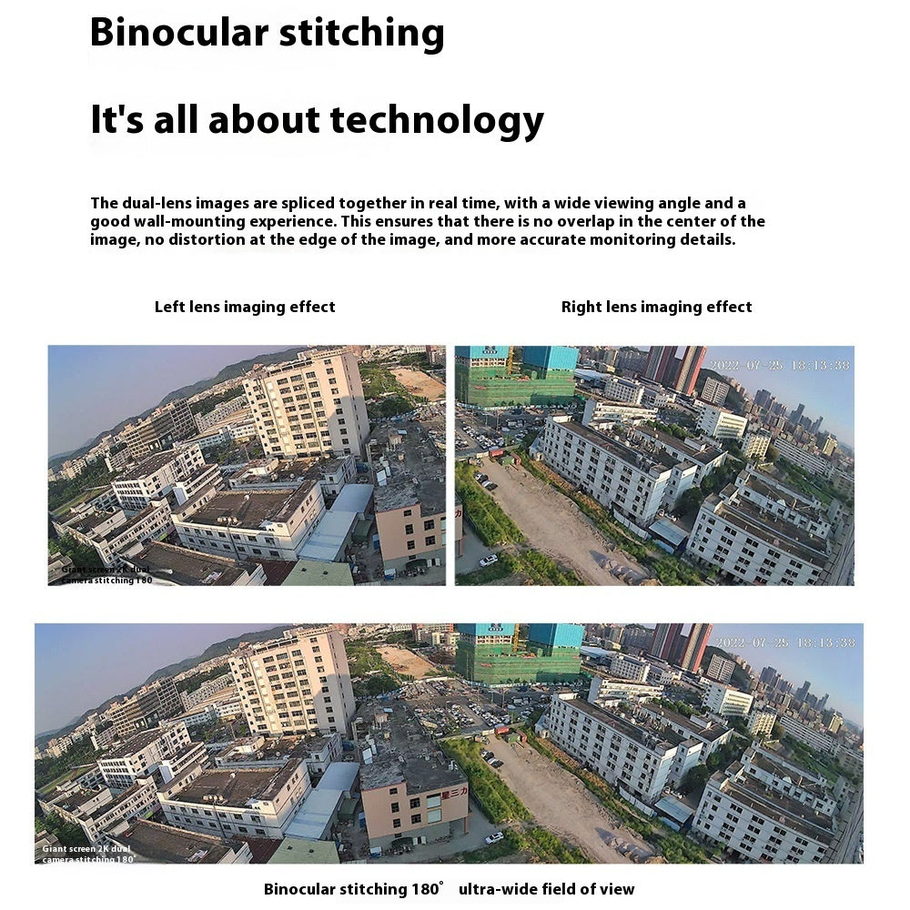 Binocular Splicing Screen Wireless Surveillance Camera