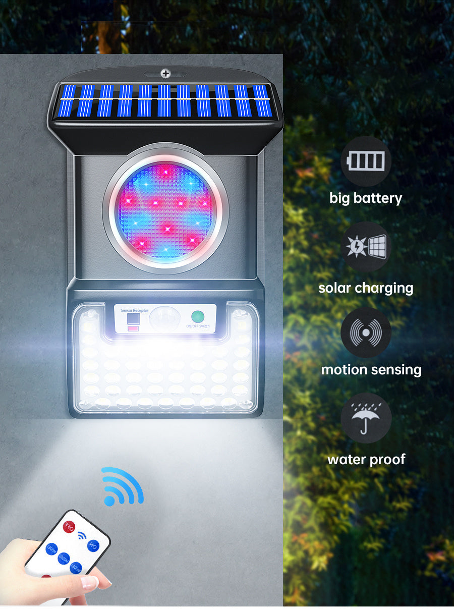 Outdoor LED Solar Body-Sensing Wall Lighting (Remote Control Included)