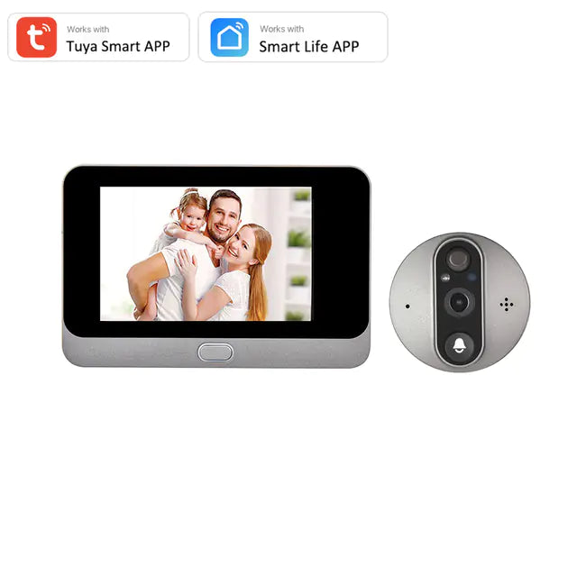 Tuya Smart 1080P WiFi Doorbell Camera with LCD Display & Two-Way Audio