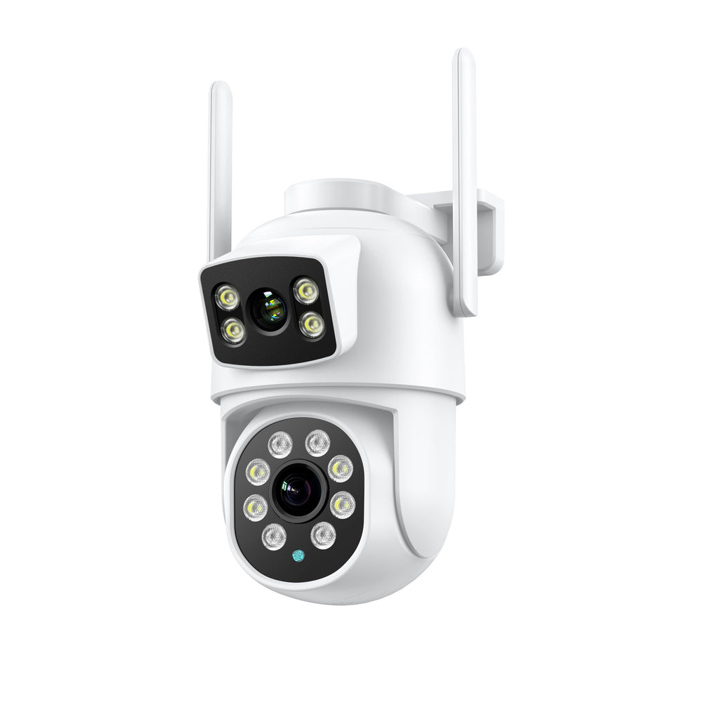 Outdoor Night Vision WiFi Surveillance Camera – Dual-Lens, Auto-Tracking, Smart Alerts (Alexa & Google Compatible)
