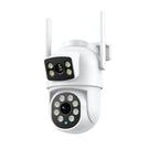 Outdoor Night Vision WiFi Surveillance Camera – Dual-Lens, Auto-Tracking, Smart Alerts (Alexa & Google Compatible)