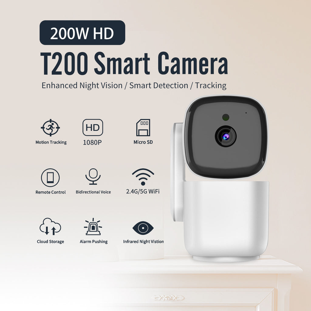 T200 Smart Camera – PTZ Motion Tracking & Night Vision Monitoring,