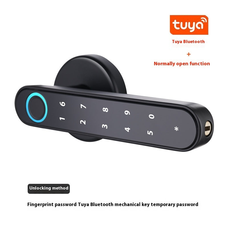 Tuya Wi-Fi Smart Fingerprint Door Lock — Touch Keypad, Bluetooth, and Normally Open Mode